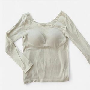 Heattech long sleeve top with built in bra